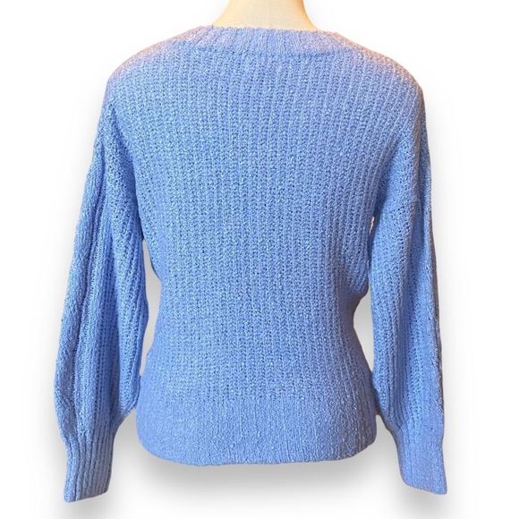 🎈SO Baby Blue Soft Cropped Sweater Size XS Oversized - Picture 4 of 8